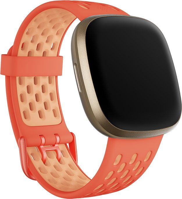 Byzylyk sportiv Fitbit Versa 3 dhe Sense, madhësia Large, Melon dhe Rose
