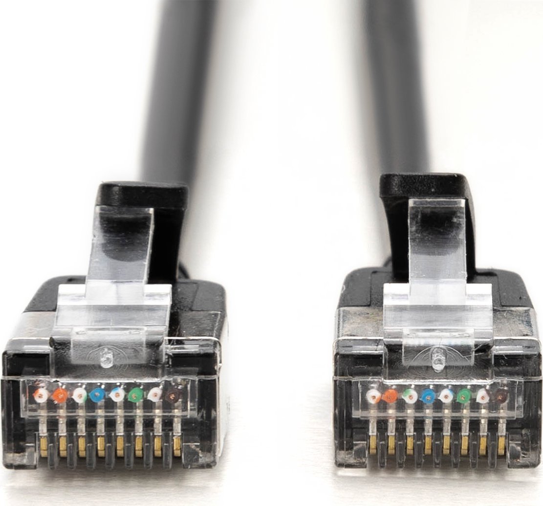 Kabllo rrjeti Digitus CAT 6A F FTP Slim Patch, 1m, e zezë