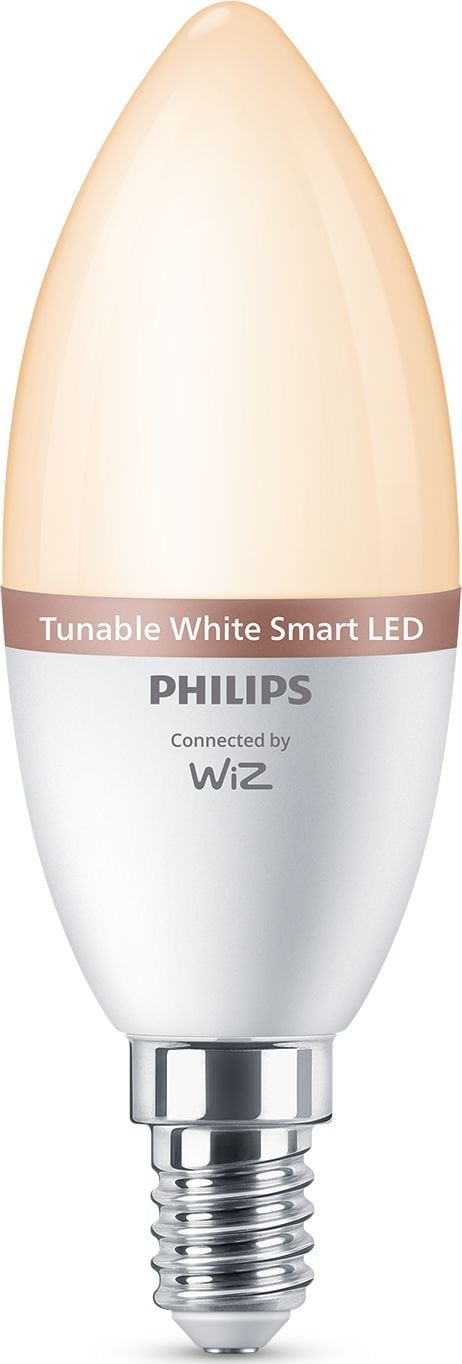 Set llamba inteligjente Philips WiZ Candle C37, E14, 4.9W, Tunable White, 3 copë