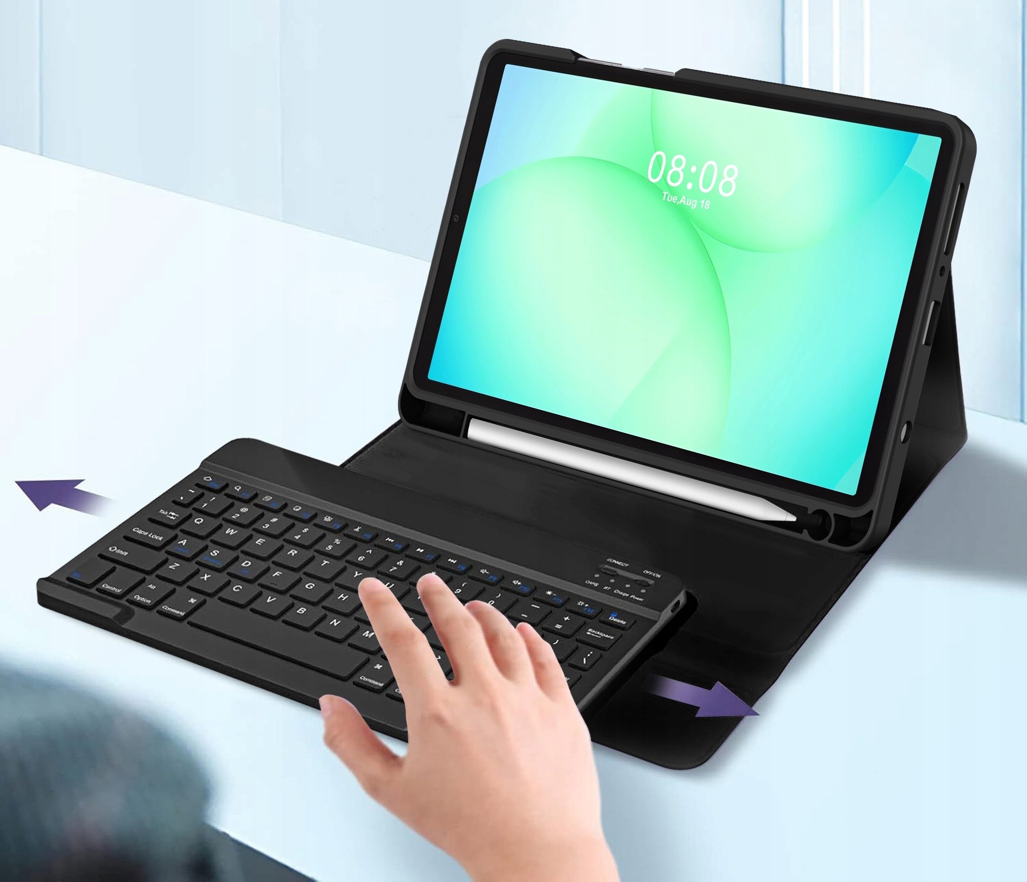 Këllëf me tastierë Tech-Protect SC Pen për Samsung Galaxy Tab A9 Plus A11 Plus 11.0, Bluetooth, i zi