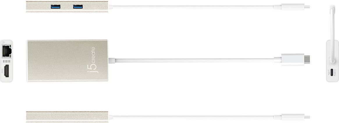 Докинг станица j5create JCA374, USB C, HDMI 4K, гигабитен етернет, сива