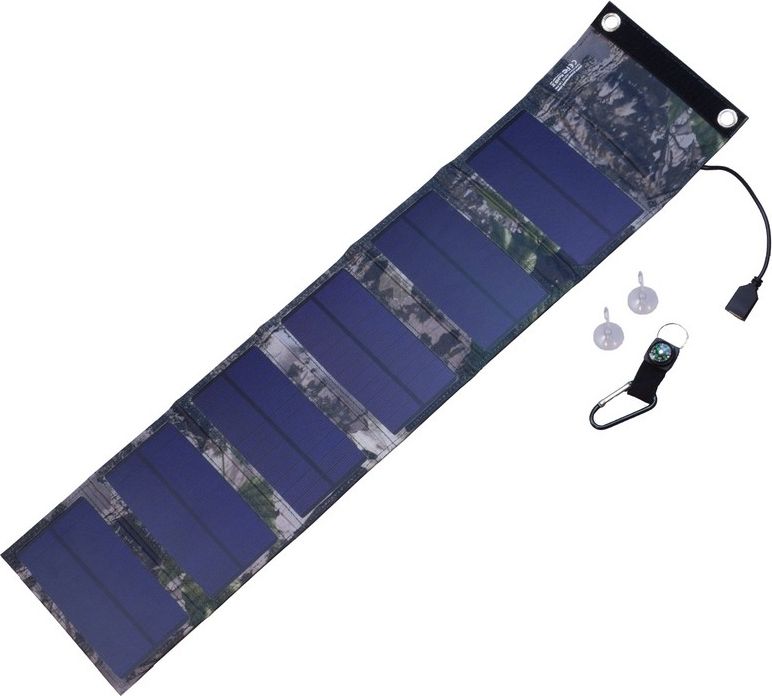 Соларен полнач SUNEN ES-6, 9W, USB 5V 1.8A, камуфлаж