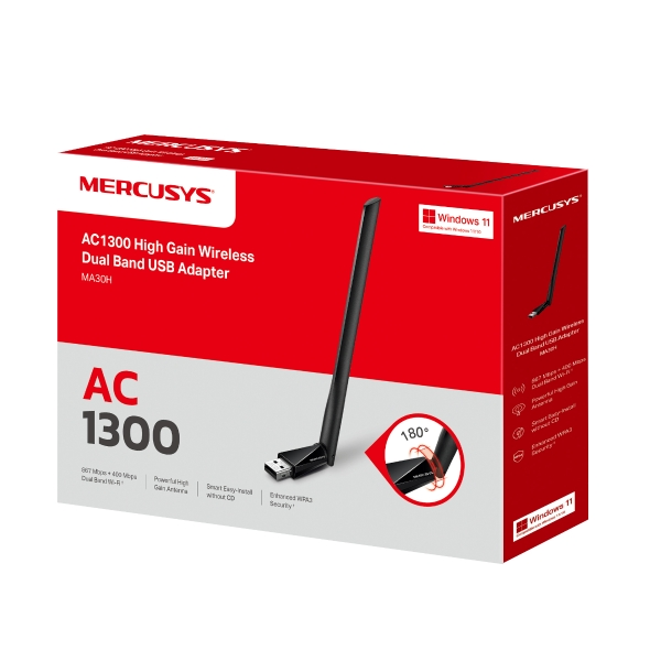 Adapter Mercusys USB AC1300,High Gain Wireless, Dual Band