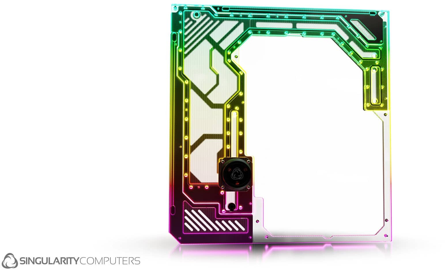 Panel anësor Singularity Computers Spectre 4 Aevum Dual Loop, akrilik transparent, ARGB, i zi