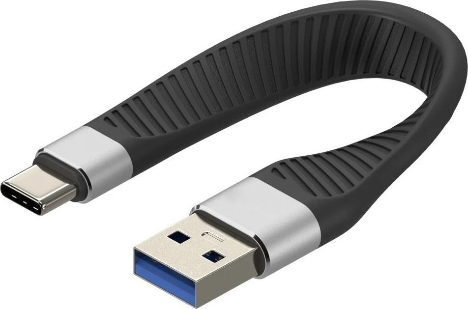 Kabllo Techly USB-C në USB-A, 12cm, 10 Gbit/s, e zezë