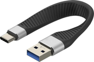 Kabllo Techly USB-C në USB-A, 12cm, 10 Gbit/s, e zezë