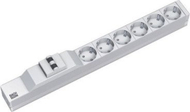 Zgjatues energjie Bachmann 333.412, 6 dalje SCHUKO, 1U për rack 19", gri e hapur