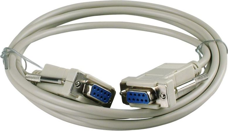Kabllo seriale Wentronic Goobay D-SUB Null Modem, 2 m, 9-pin mashkull mashkull, gri