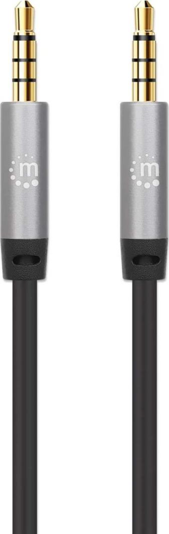 Kabllo AUX Manhattan Jack 3.5mm, 1 m, e zezë