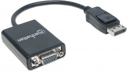 Kabllo konvertues DisplayPort në VGA, 1080p, 15cm, e zezë