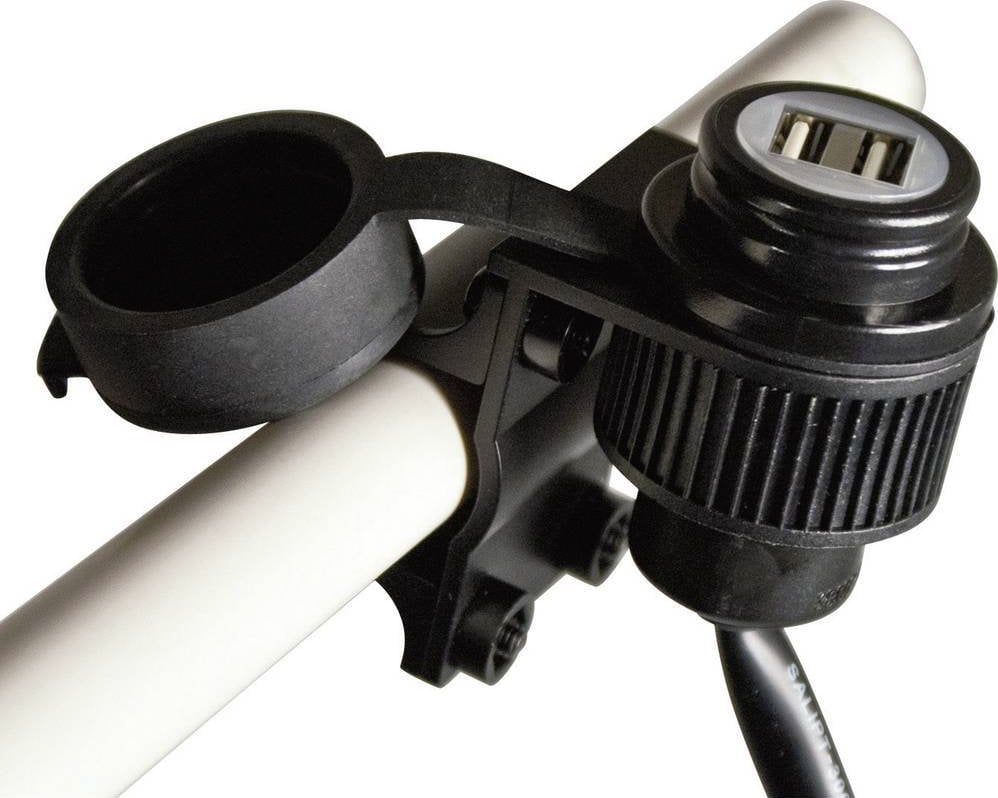 Karikues motoçiklete Midland Duo USB Socket, 12V, 2 porta USB, i zi