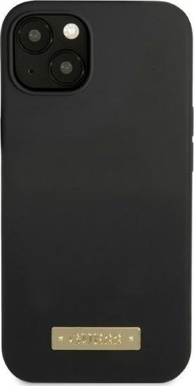 Mbulesë telefoni Guess GUHMP13SSPLK për iPhone 13 mini 5.4", silikon MagSafe, e zezë