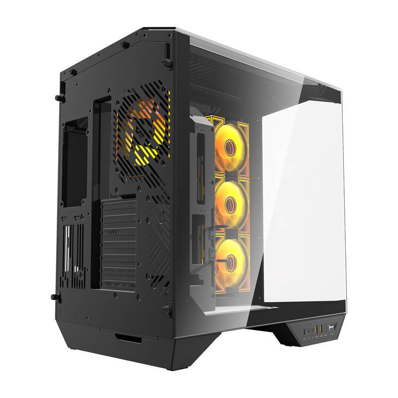 Kuti kompjuteri DarkFlash DY470, ATX Mid Tower, 4 ventilatorë gaming, e zezë