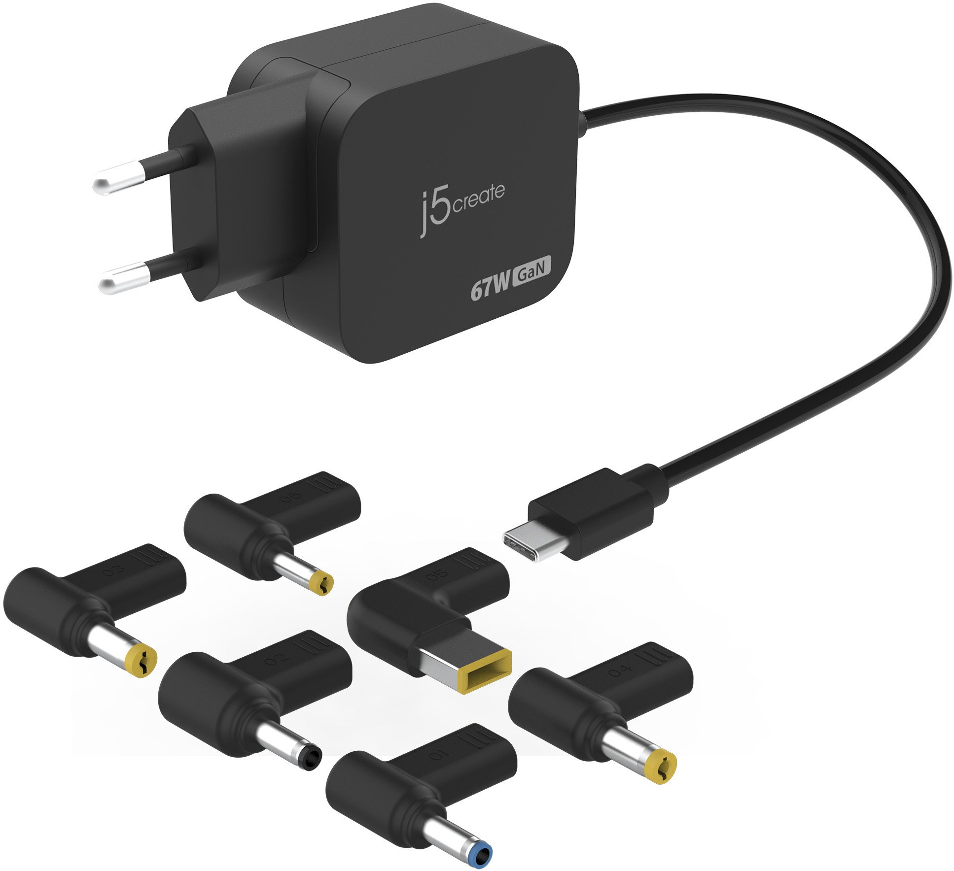 Karikues USB C J5create JUP1565DC, 67W GaN, 6 konektorë DC, i bardhë