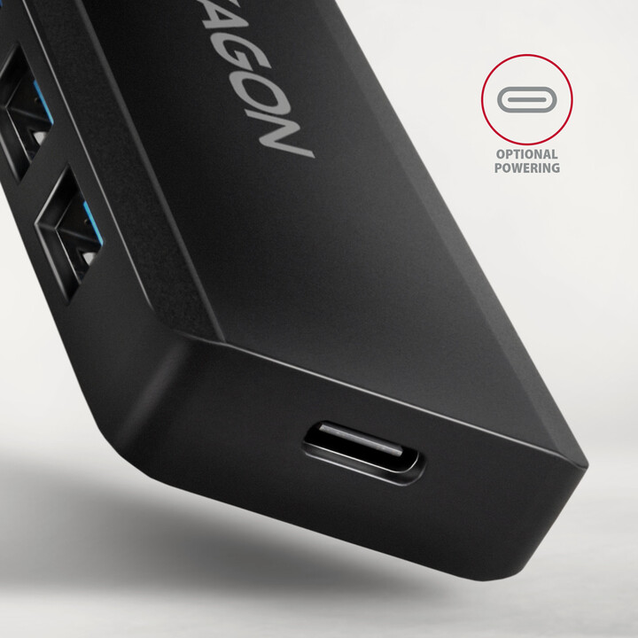 [OUTLET] USB hub Axagon 4x USB 3.2 Gen 1, 1x USB-C, USB-C cable, 19cm