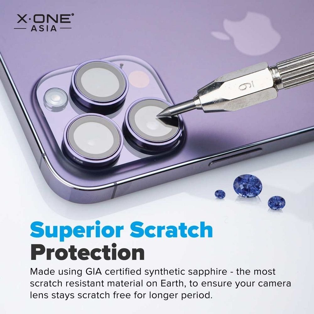Mbrojtës kamere X-one Sapphire Glass Camera Armor Pro, për iPhone 15 Pro, transparent