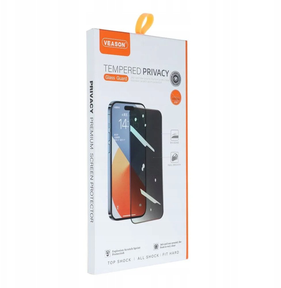 Xham mbrojtës Veason 6D Pro Privacy për iPhone XR 11, xham i fortë, filtër privatësie, i zi