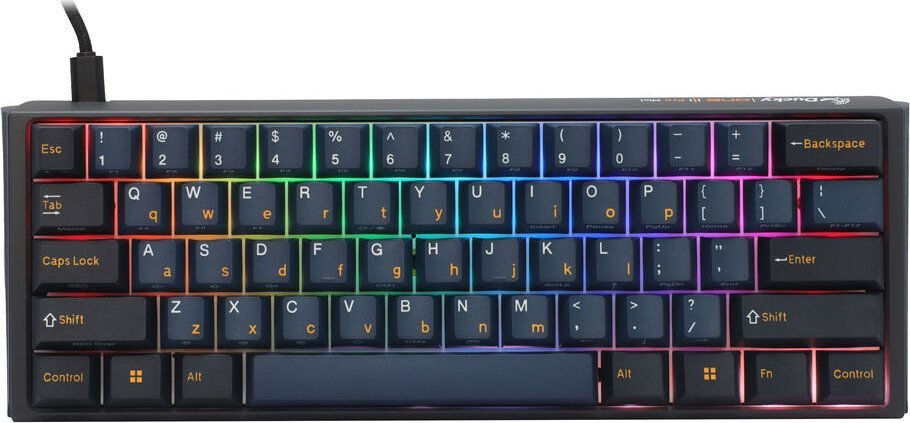 Tastierë gaming Ducky One 3 Pro Mini Nazca Line, mekanike 60%, 8000 Hz, RGB, Cherry MX2A Brown, ANSI US