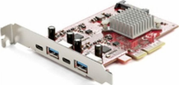 Kartë zgjeruese USB StarTech.com 4-Port PCIe, USB 3.2 Gen 2 10Gbps, 2x USB C 2x USB A, e zezë
