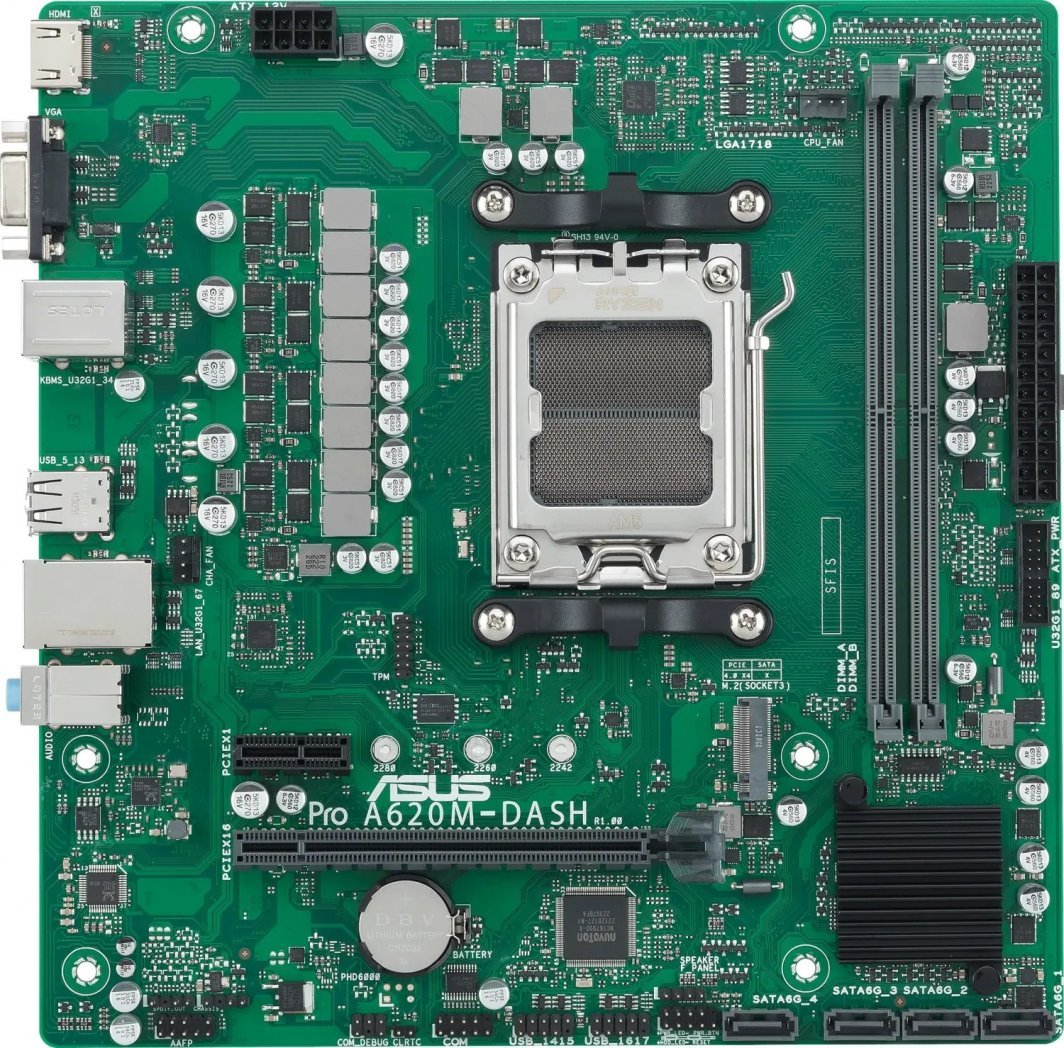 Pllakë amë Asus PRO A620M-DASH-CSM, DDR5, PCIe 4.0 M.2, e zezë