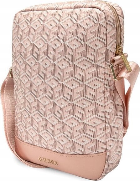 Çantë tableti Guess GCube Stripe, deri 10", lëkurë eco, rozë