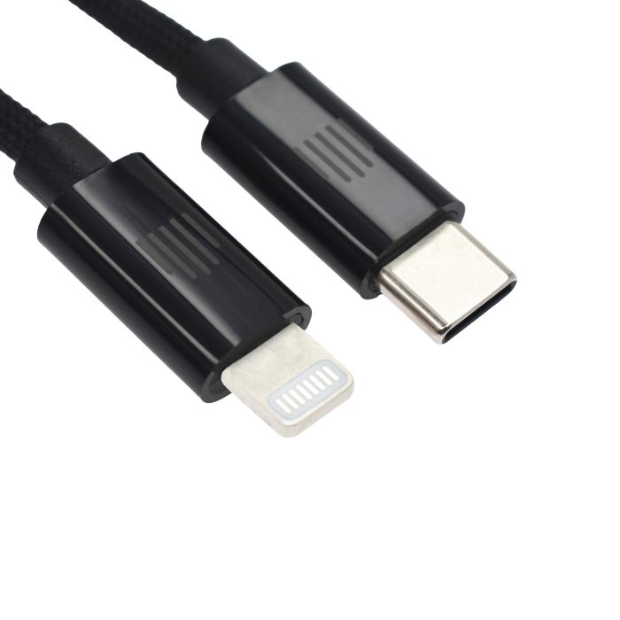 Dviced Cable USB-C To Lightning Nylon Textile 0,25M, Black