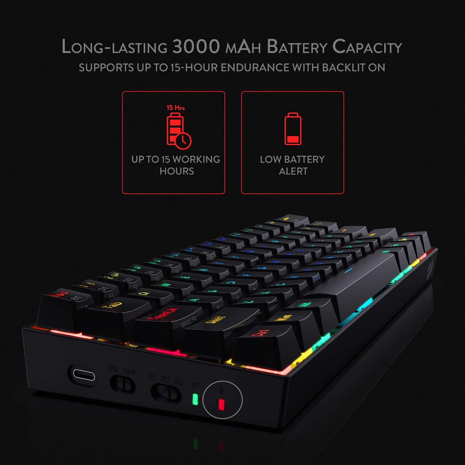 Tastierë gaming Redragon Draconic K530RGB, e zezë