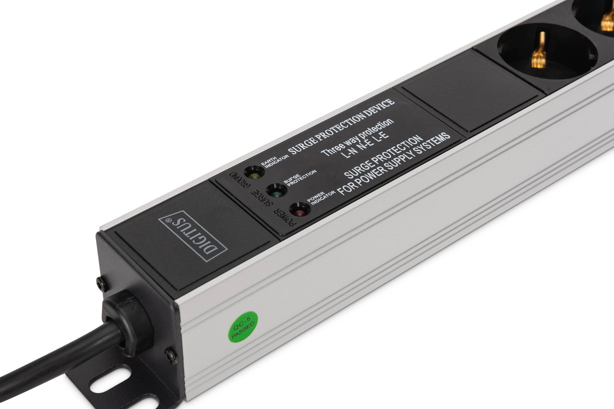Ndarës energjie Digitus DN-95438, 9 dalje AC, 1U, i zi