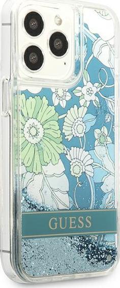Futrollë telefoni Guess GUHCP13XLFLSN, për iPhone 13 Pro Max 6.7", Flower Liquid Glitter, e gjelbër