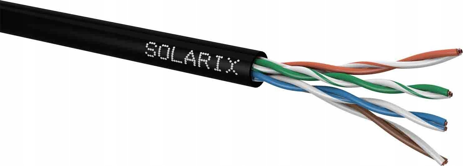 Kabllo rrjeti Solarix SXKD-5E-UTP-PE, Cat5E, 100m, i zi