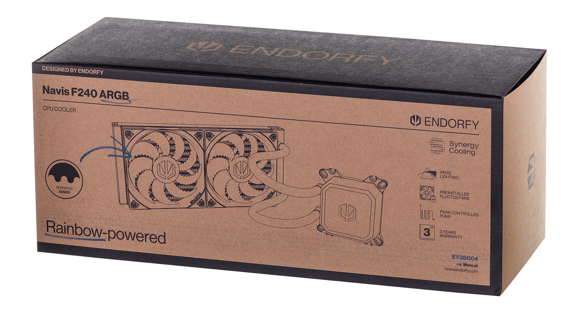 Ftohës me ujë Endorfy Navis F240 ARGB, 24 cm, i zi