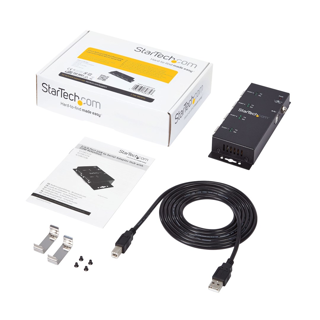 Përshtatës StarTech 4xDB9 në USB-B, RS232, FTDI FT4232HL, metalik