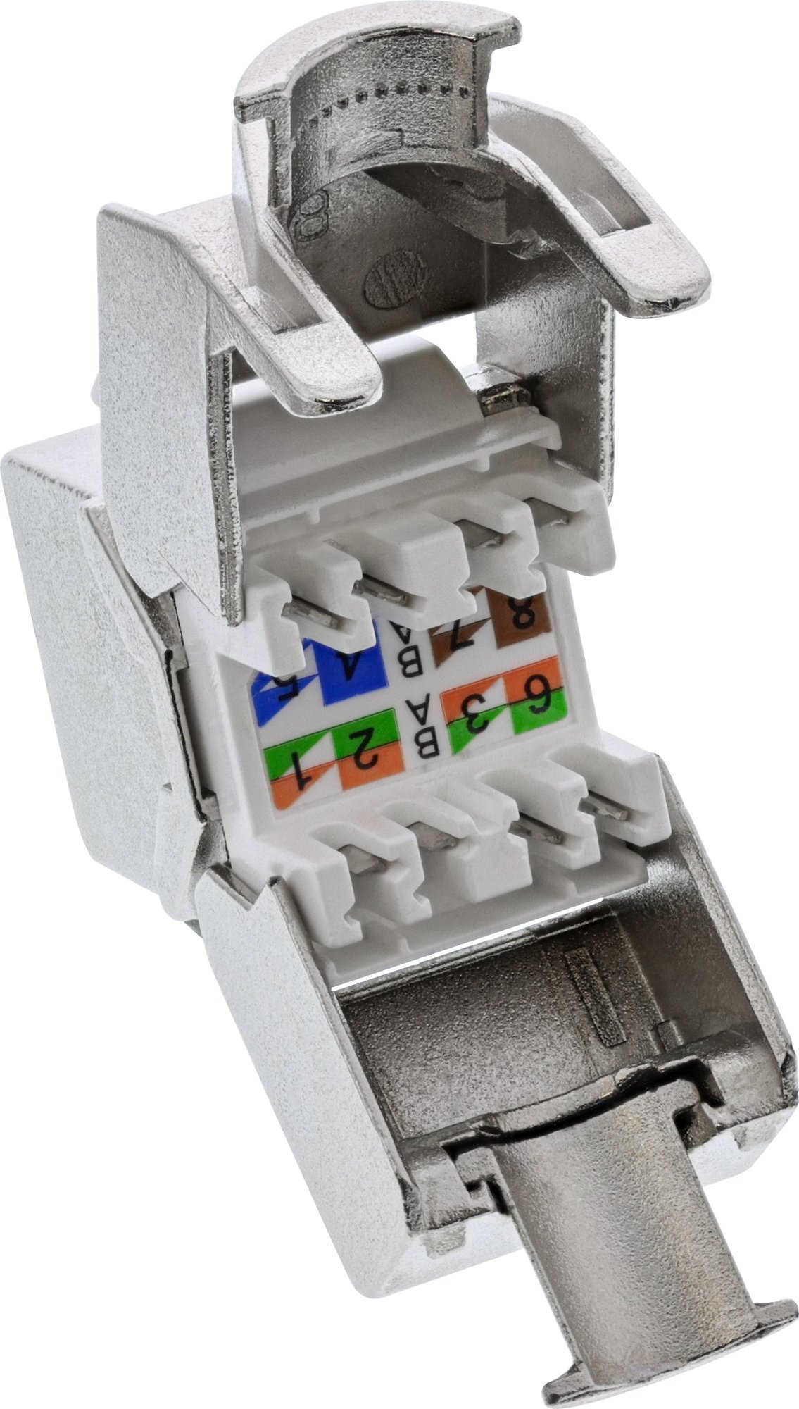 Modul rrjeti InLine RJ45 Keystone Jack Cat 8.1, Snap In, metalik