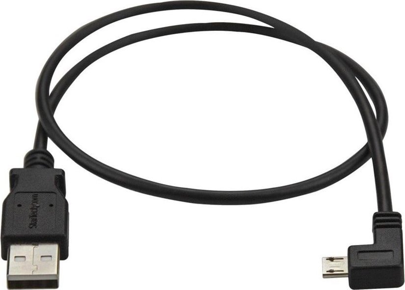 Kabllo USB StarTech Micro USB, 0.5m, kënd i majtë, e zezë