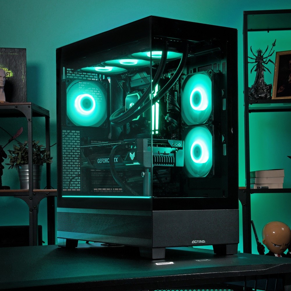 PC gaming Actina GameOn, AMD Ryzen 7 7800X3D, 32GB RAM, 1TB SSD, GeForce RTX 5070, i zi