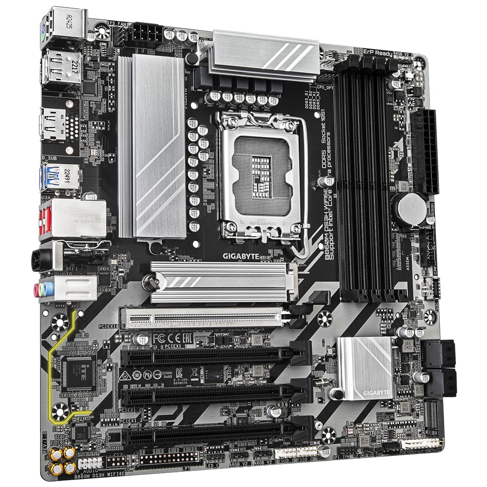 Ploča Gigabyte B860M DS3H WIFI6E, Micro-ATX, DDR5, LGA 1851, црна