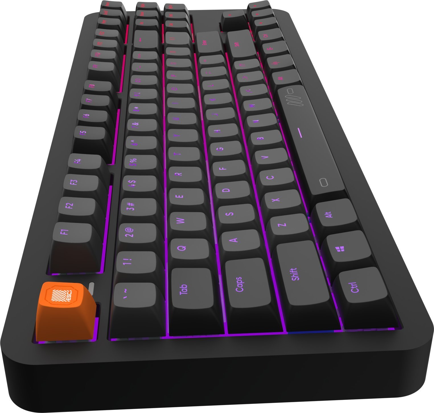 Tastierë Dark Project ALU87B Gamma, mekanike TKL, RGB, me kabllo, e zezë