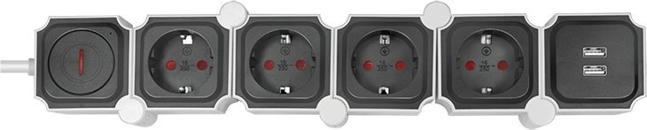 Shirit elektrik LogiLink LPS276U, 4 dalje, kabllo 1.5m, bardh e zi