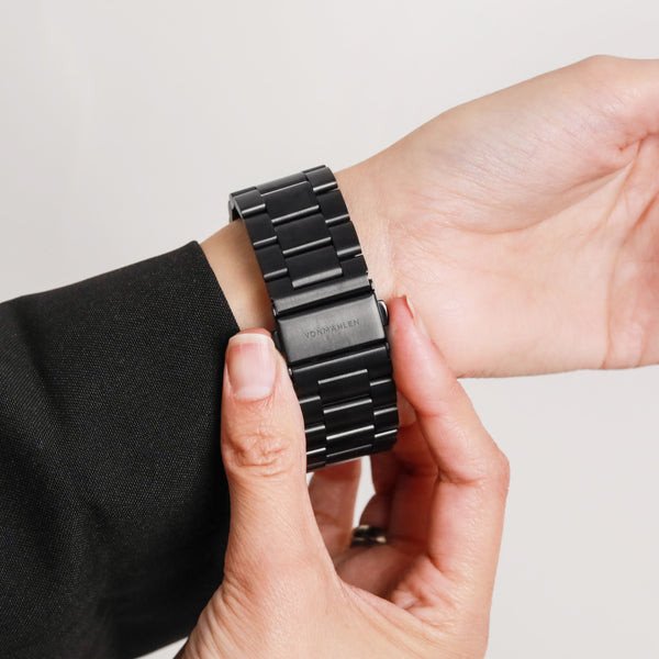 Rrip ore Vonmählen Link Bracelet 2, çelik inox 316L, për Apple Watch 40 41 42 mm, i zi