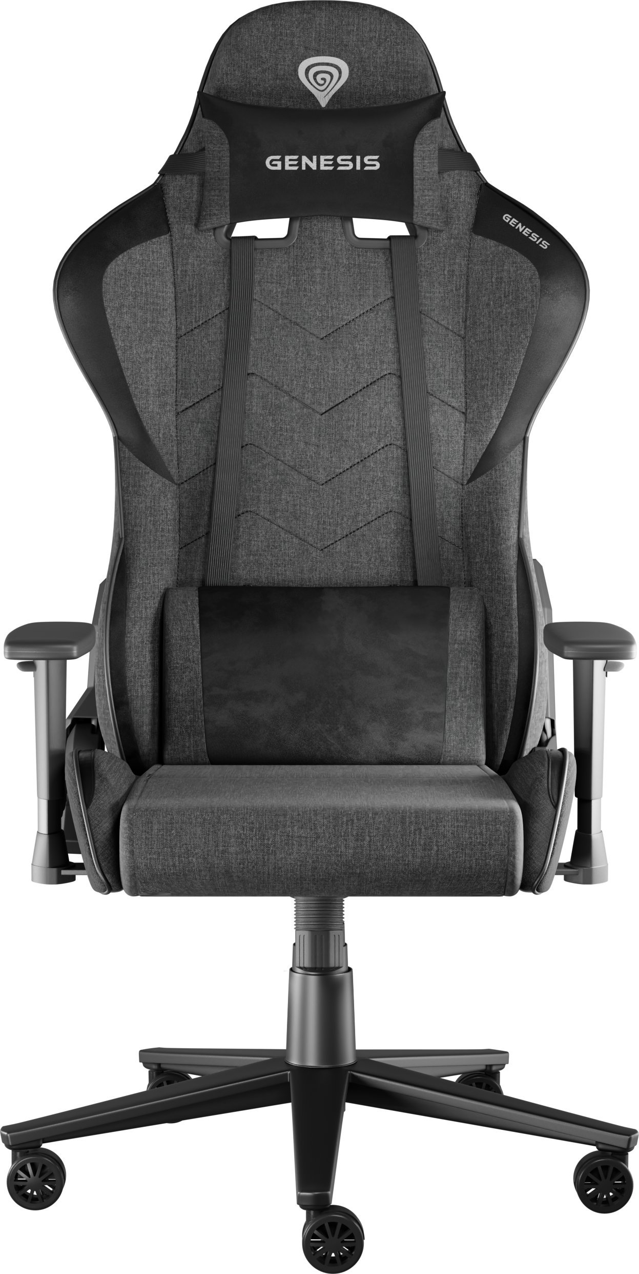 Гејминг столица Genesis Nitro 550 G2, ергономска, со перничиња за половината и вратот, сива