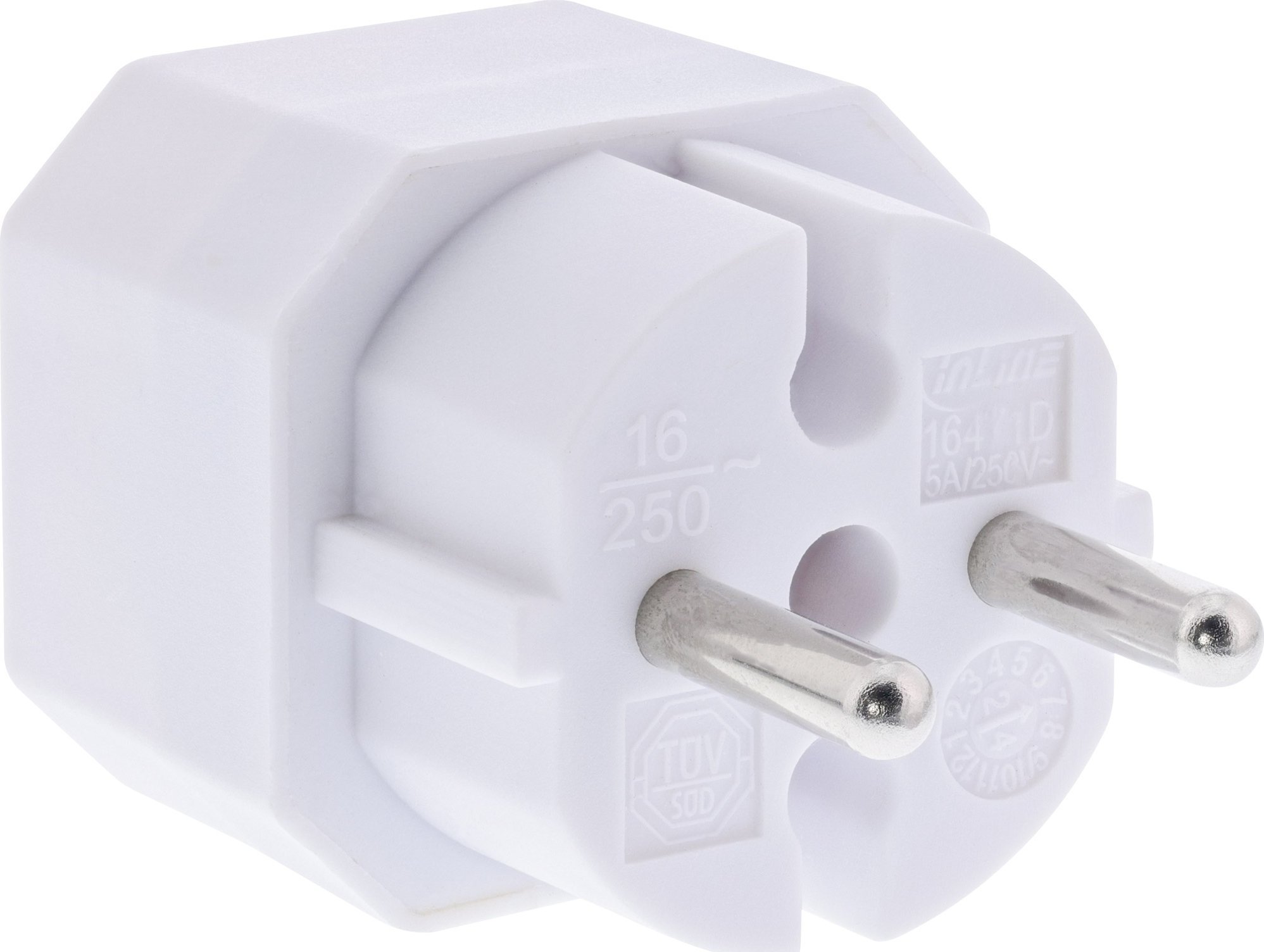Adapter prizë InLine, 1x Shuko në 2x prizë Euro, i bardhë