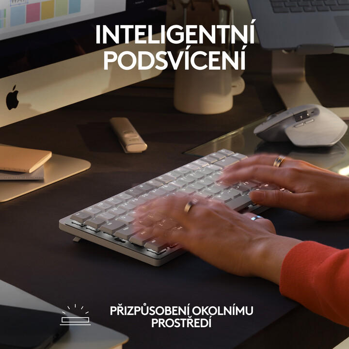 Tatierë Logitech MX Mechanical Mini për Mac, gri e çelët