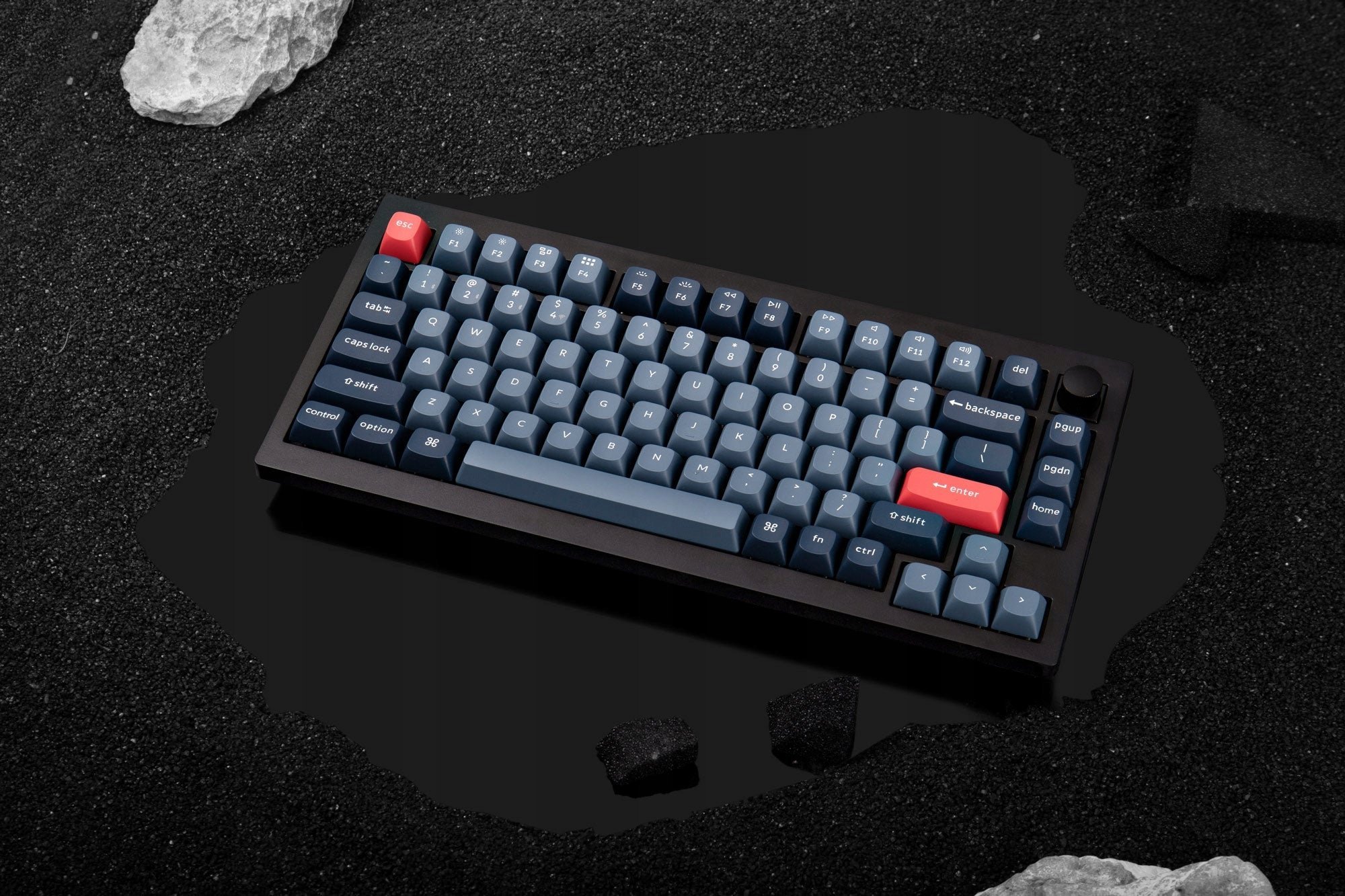 Tastierë mekanike wireless Keychron V1 Max, RGB, Gateron Jupiter Red, me knob, carbon black