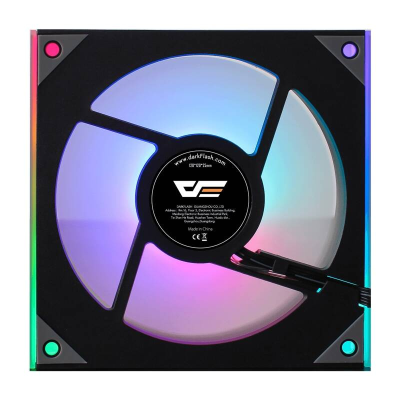 Ventilator kaste Darkflash DM8 ARGB, 120mm, PWM, i zi
