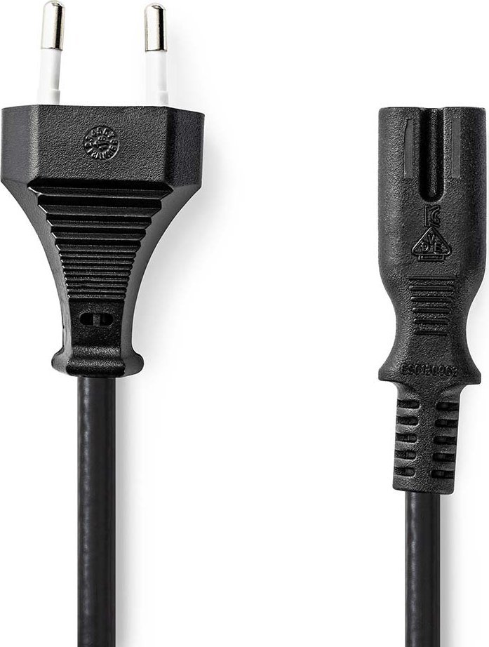 Кабел за струја Nedis CEGL11040BK05, C7, 0.5 m, црн