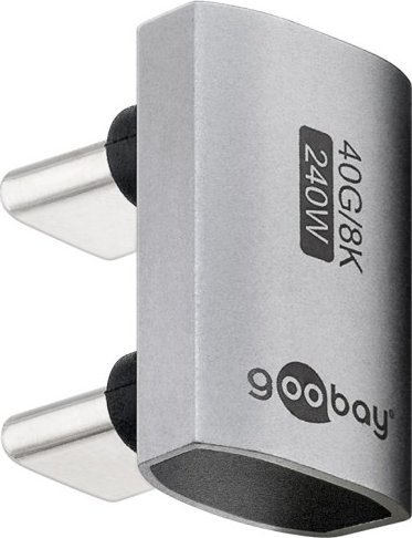 Adapter USB C Goobay 74446, USB4, kënd 180°, i zi