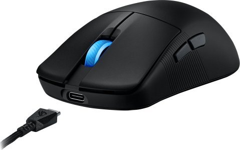 Maus gaming ASUS ROG Harpe Ace Mini, wireless RF dhe Bluetooth, 42000 DPI, i zi