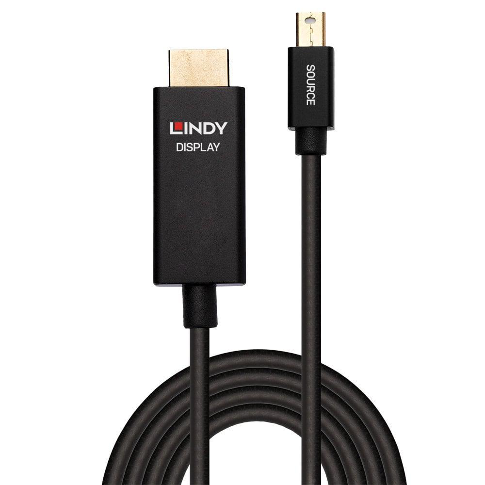 Kabllo Lindy Mini DisplayPort në HDMI, 2m, 4K 60Hz, HDR, e zezë