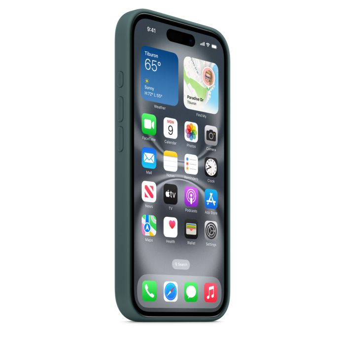 Apple iPhone 16 Silicone Case with MagSafe, Lake Green (Seasonal)