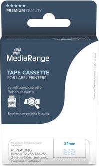Kasetë etiketuese MediaRange Brother TZ-253 TZe-253, 24mm, 8m, blu